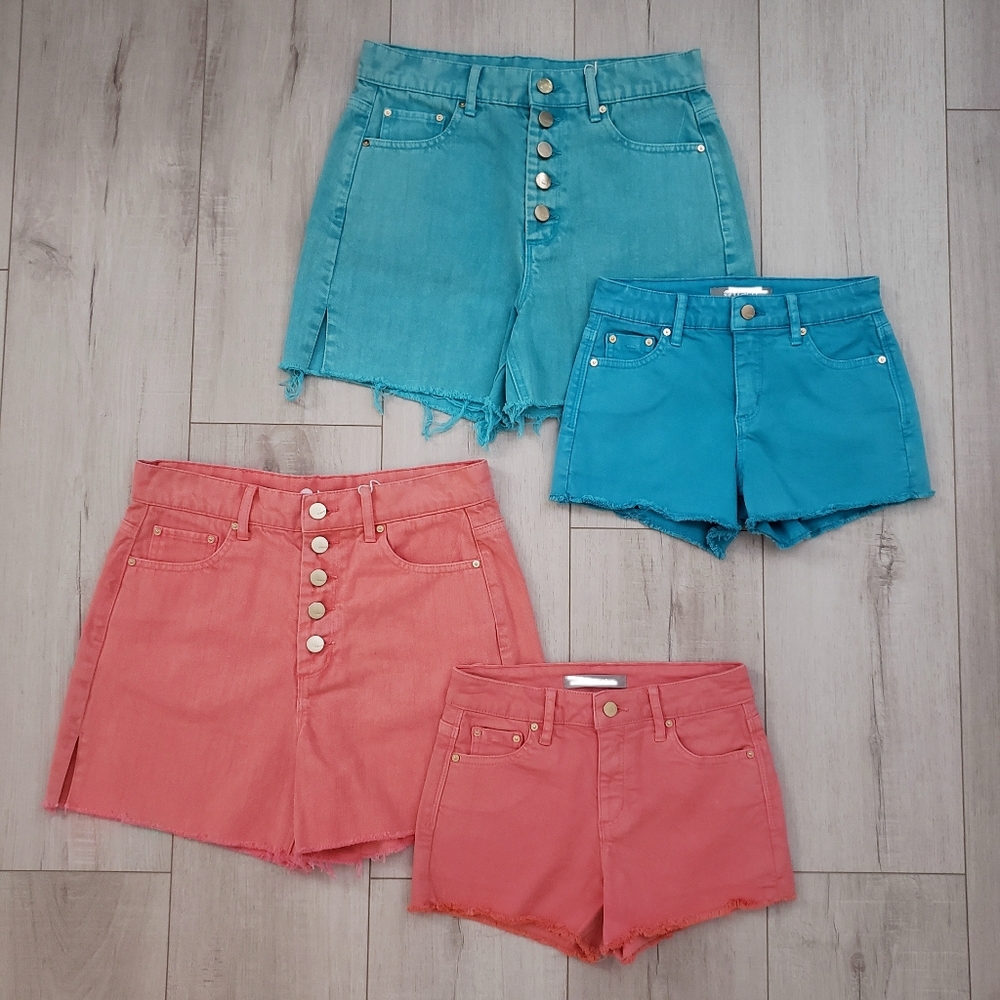 Women Girls Me & Mini Me Summer Denim Jeans Shorts Size 26 & 10 Aqua Blue NWOT